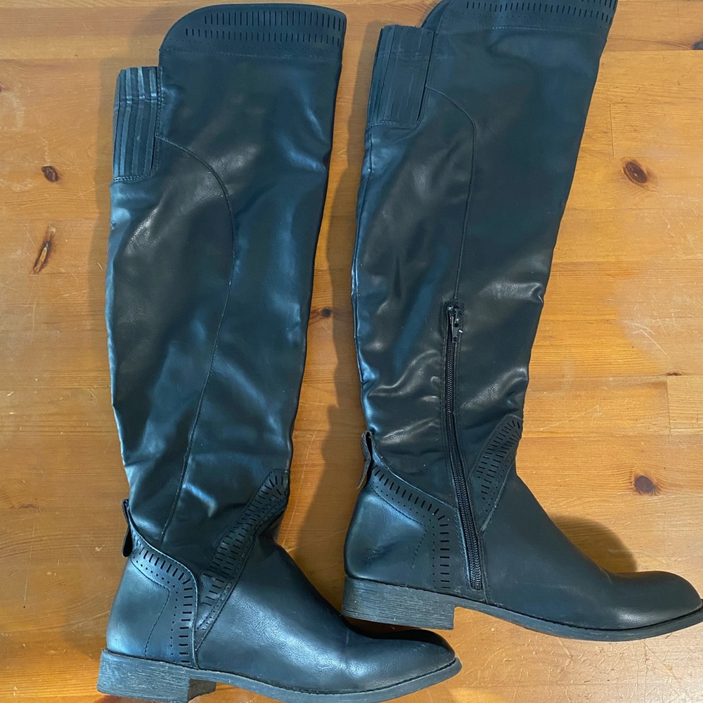 Wild Diva Knee High Leather Riding Boots